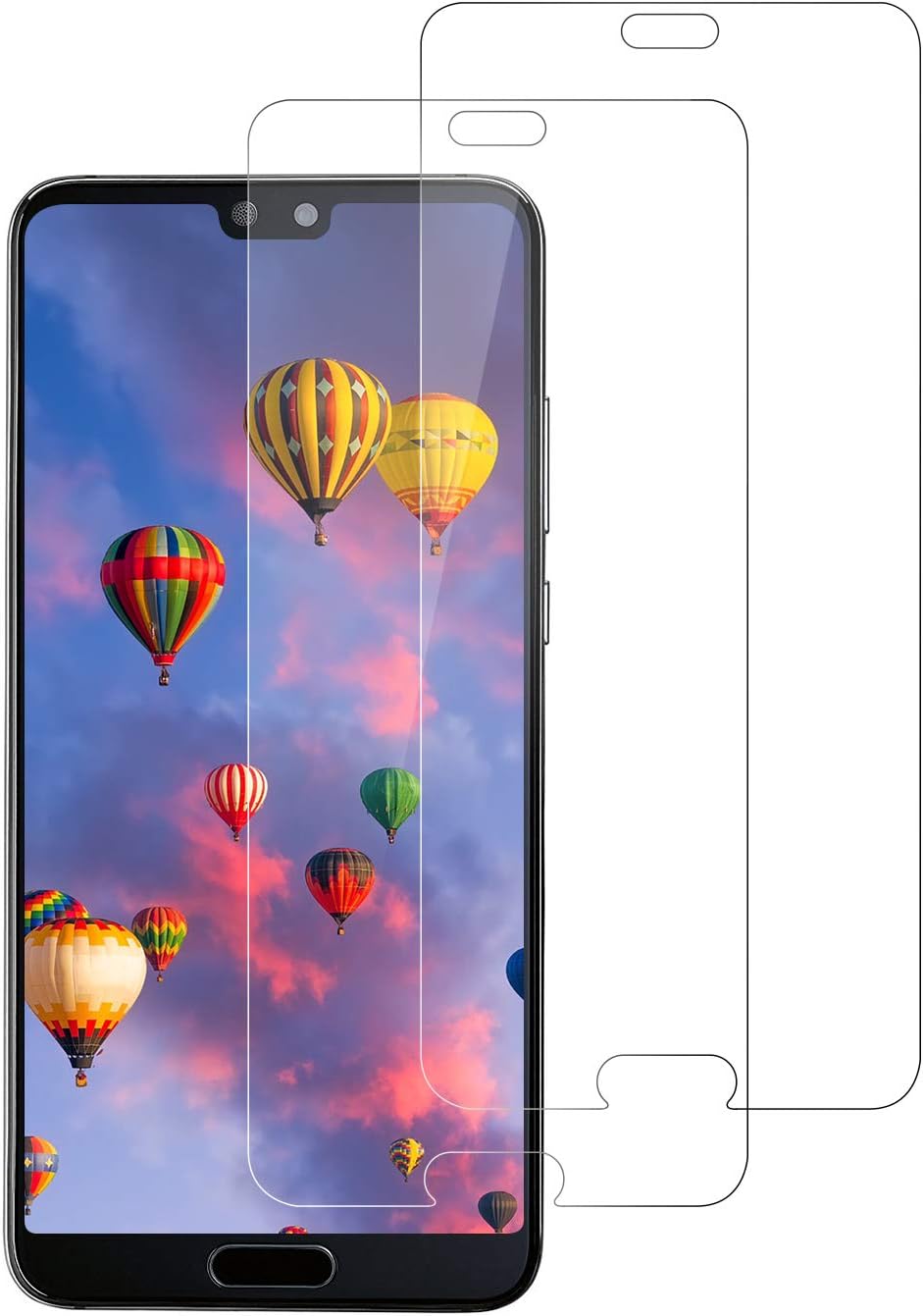 DASFOND Upgrade Huawei P20 Screen Protector, [2-Pack] [9H Hardness ] [Anti-Scratch] [Anti-Fingerprint] [Easy Installation] [Ultra Slim HD Clear] Tempered Glass Screen for Huawei P20