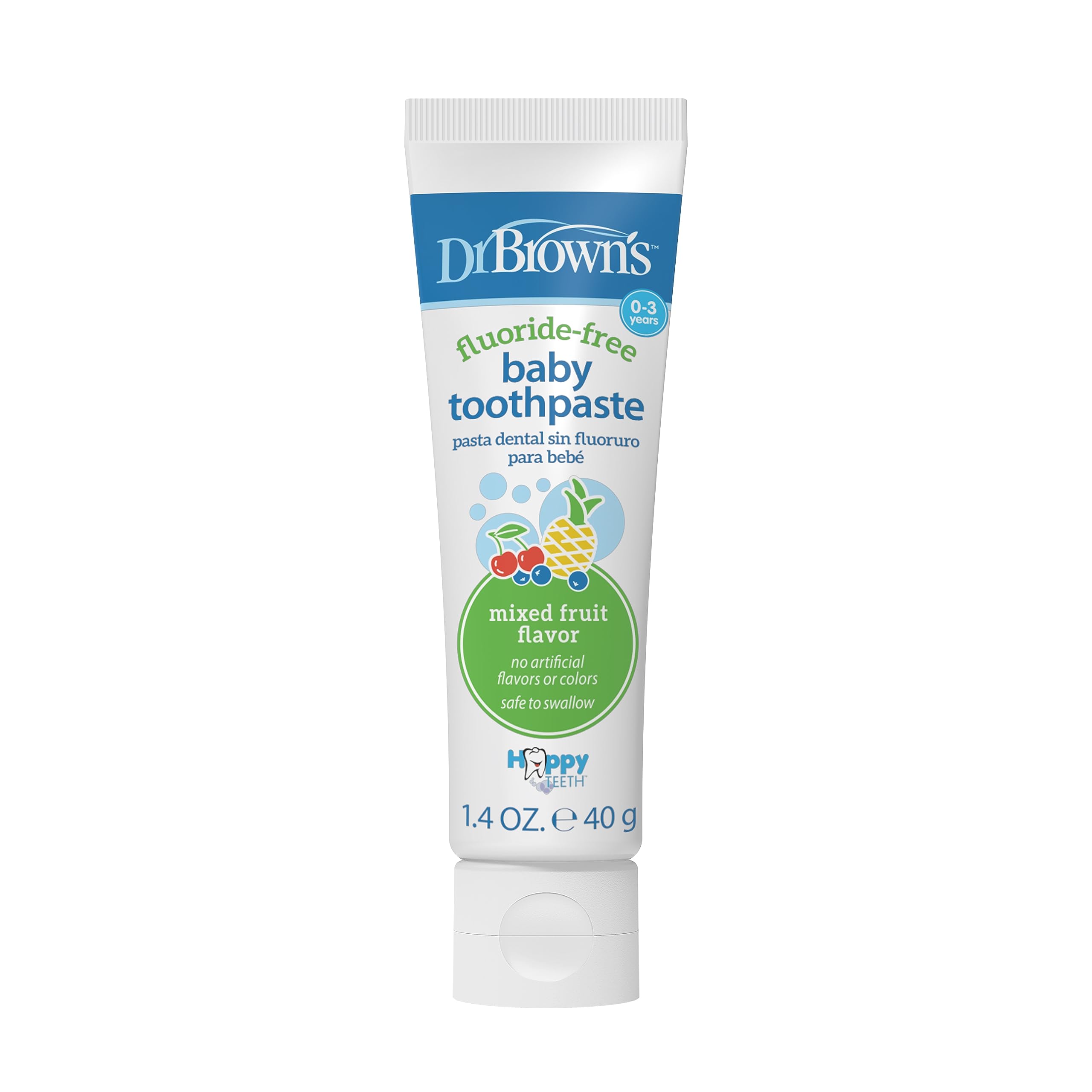 Photo 1 of Dr. Brown's Fluoride-Free Baby Toothpaste,Infant & Toddler Oral Care,Mixed Fruit,1-Pack,1.4oz/40g,0-3 years