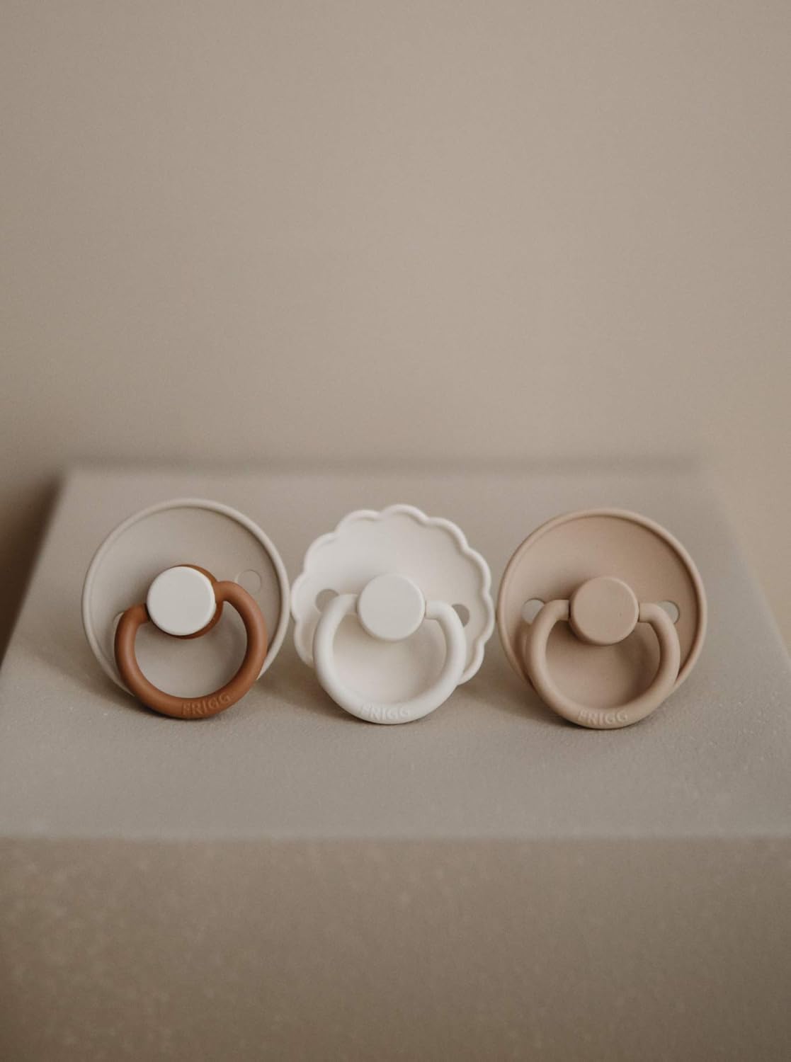 FRIGG Daisy Silicone Baby Pacifier | Made in Denmark | BPA-Free (Graphite/Peach Bronze, 6-18 Months) : Baby