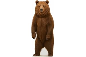 EZISHIPS Brown Bear Standup - 2FT Life Size Cardboard Cutout – A Fun Animal Standup for Photo Booths, Birthday Parties, and Events