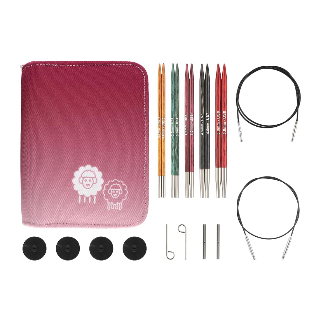 KnitPro Dreamz Starter Interchangeable Circular Needle Set 5" (13cm) | 5 Sizes (3mm to 5mm)