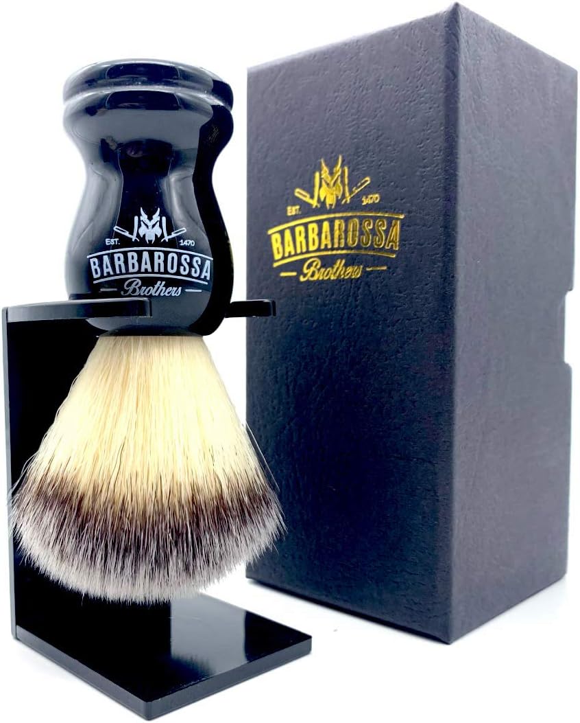 New - Luxury Silvertip Synthetic Shaving Brush - Black Resin Handle - Soft Tips and Firm Base - Luxury Shave Brush for Men and Women