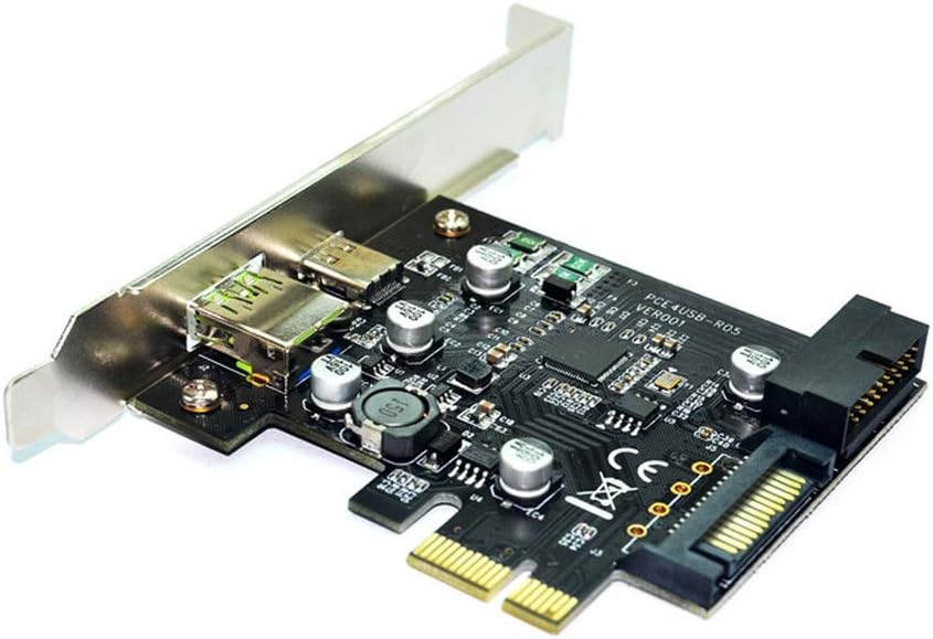 PCI-e to USB3.1 Type-C Riser Card PCIe to USB-C 2.4A Fast Charger with 19PIN Front USB Miner Expansion Adapter 5G PCI-Express