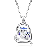 TALYKONG Owl Necklace for Women Owls Lover Bird Pendant Necklaces Mothers Day Christmas Gifts Jewelry for Women Grandmother Mom