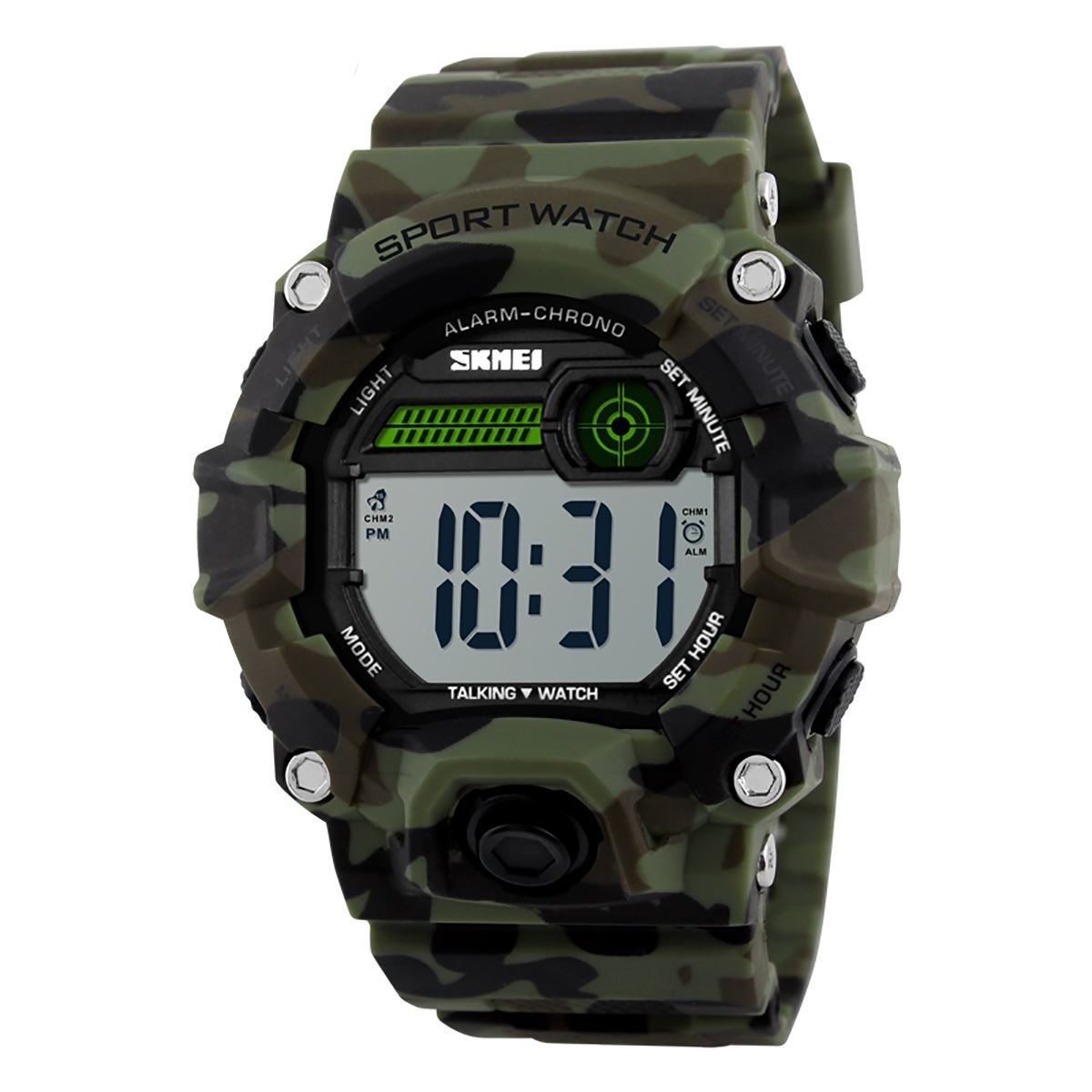 Skmei Large Display Digital Watch Camouflage Loud Alarm Cam 50m Sports Watch Amazon.co.uk Watches