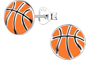 ICYROSE Solid 925 Sterling Silver Sports Fan Stud Earrings Hypoallergenic, Baseball, Basketball,Tennisball, Soccerball, Football, Volleyball Your Choice