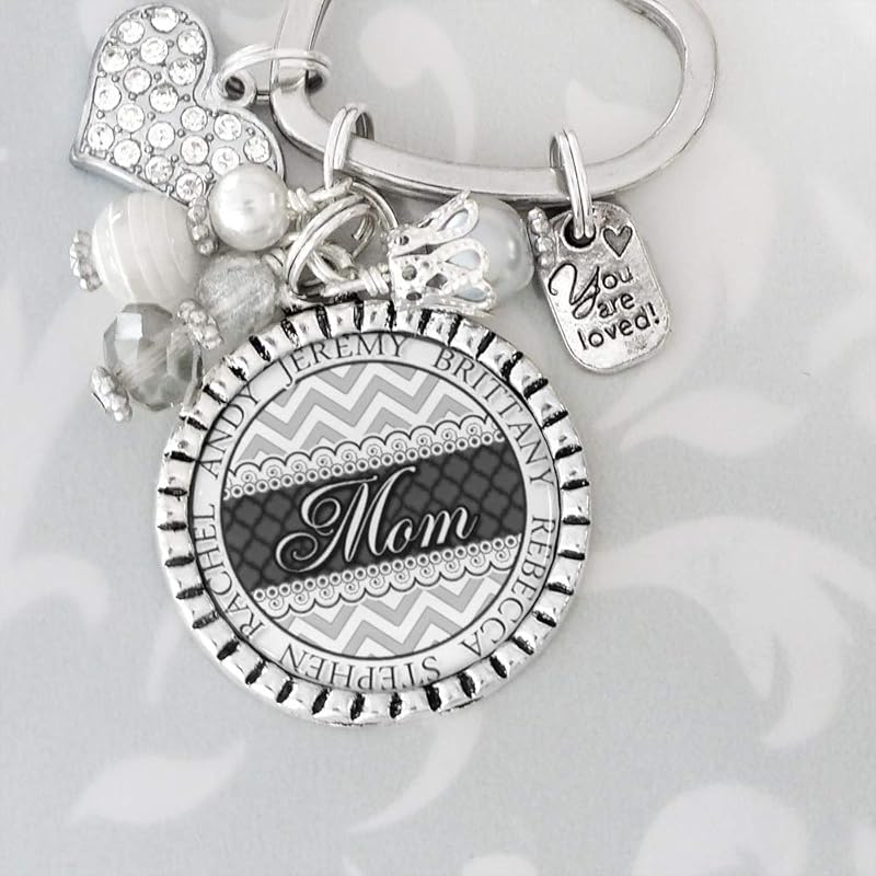 Personalized Mom Keychain, Christmas Gifts for