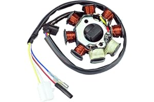 AQUIVER AUTO PARTS New Alternator Magneto Stator 8 coil 8 Pole 4-wire for Gy6 50cc AC ATV Scooter