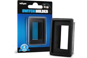 Nilight LED Light Bar Rocker Switch Holder Panel Switch Holder Housing Kit ABS Plastic Black Automotive Mount Toggle Switch Housing,1PCS Switch Panel (90011A)