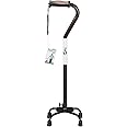 Hugo Mobility 731-852 Adjustable Quad Walking Cane with Small Base, Cocoa