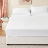 RUIKASI King Fitted Sheet Deep White 40cm Pocket Soft Microfiber view 7