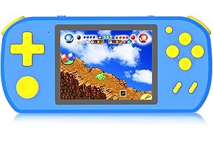 TEBIYOU Handheld Game Console for Kids Preloaded 218 Retro Video Games, Portable Gaming Player with Rechargeable Battery 3.0" LCD Screen, Mini Arcade Electronic Toy Gifts for Boys Girls, Blue