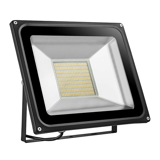 Foco proyector LED 100W para exteriores, Blanco cálido 2800K-3500K ...