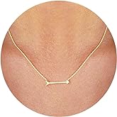 GUOKE 14K Gold Plated Dainty Pendant Butterfly Bead Boot Bee Baseball Flower Compass Airplane Heart Hummingbird Tree Necklace Simple Jewelry Gift for Women