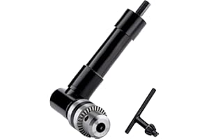 OCGIG Cordless Right Angle Drill 1-10mm Attachment Adapter 90 Degree Handle Chuck 3/8" Keyed Extension Drilling Tool