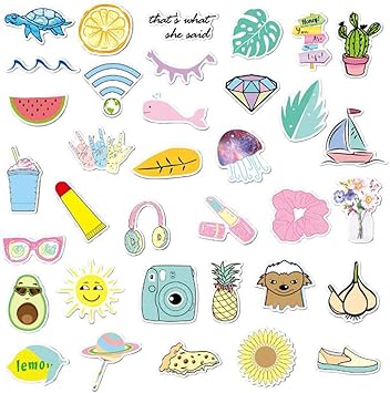 Jhy Cute Vsco Stickers Cool Vinyl Sticker Designs For Your Water Bottle Laptop Computer Hydro Flasks And Vsco Stuff 35 Pack Reusable Waterproof Amazon Co Uk Kitchen Home
