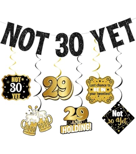 29th Birthday Banner - Black & Silver Dream Star Backdrop Sign For Party Decor - View #4