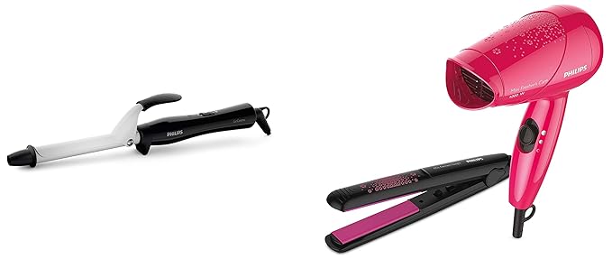 Philips Hair Curler (BHB862) & Straightener Dryer Styling Kit (HP8643/46)
