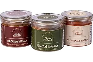 Homemade Curry Masala (100 G), Marinade Masala (100 G) Garam Masala (50 G) Combo by Chef Abida Rasheed Kerala Traditional Style Preservative Free Masala Powder | Pack of 3