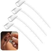 4 Pcs Hearing Aid Sports Lock, Portable Hearing Aid Retention Tail for 85db | Lightweight Hearing Aid Connect Clip with Low Touch, Hearing Aid Ear Grips to Ensure Secure Fit