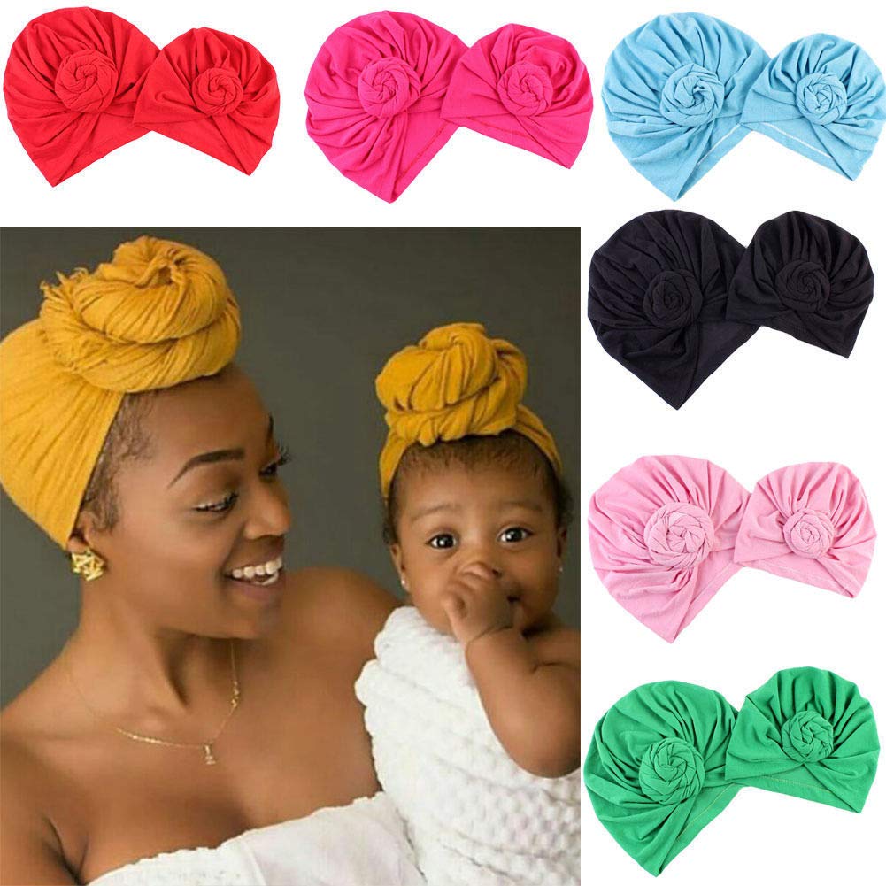 mom and baby matching turban