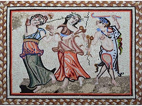 Dionysus Ancient Greek Marble Mosaic Reproduction
