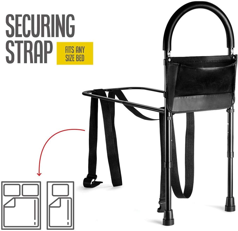 Bed Assist Rail with Adjustable Heights - Bed Assist bar with Storage Pocket - Bed Rails for Seniors with Hand Assistant bar - Easy to get in or Out of Bed Safely with Floor Support - by Medical king: Kitchen & Dining
