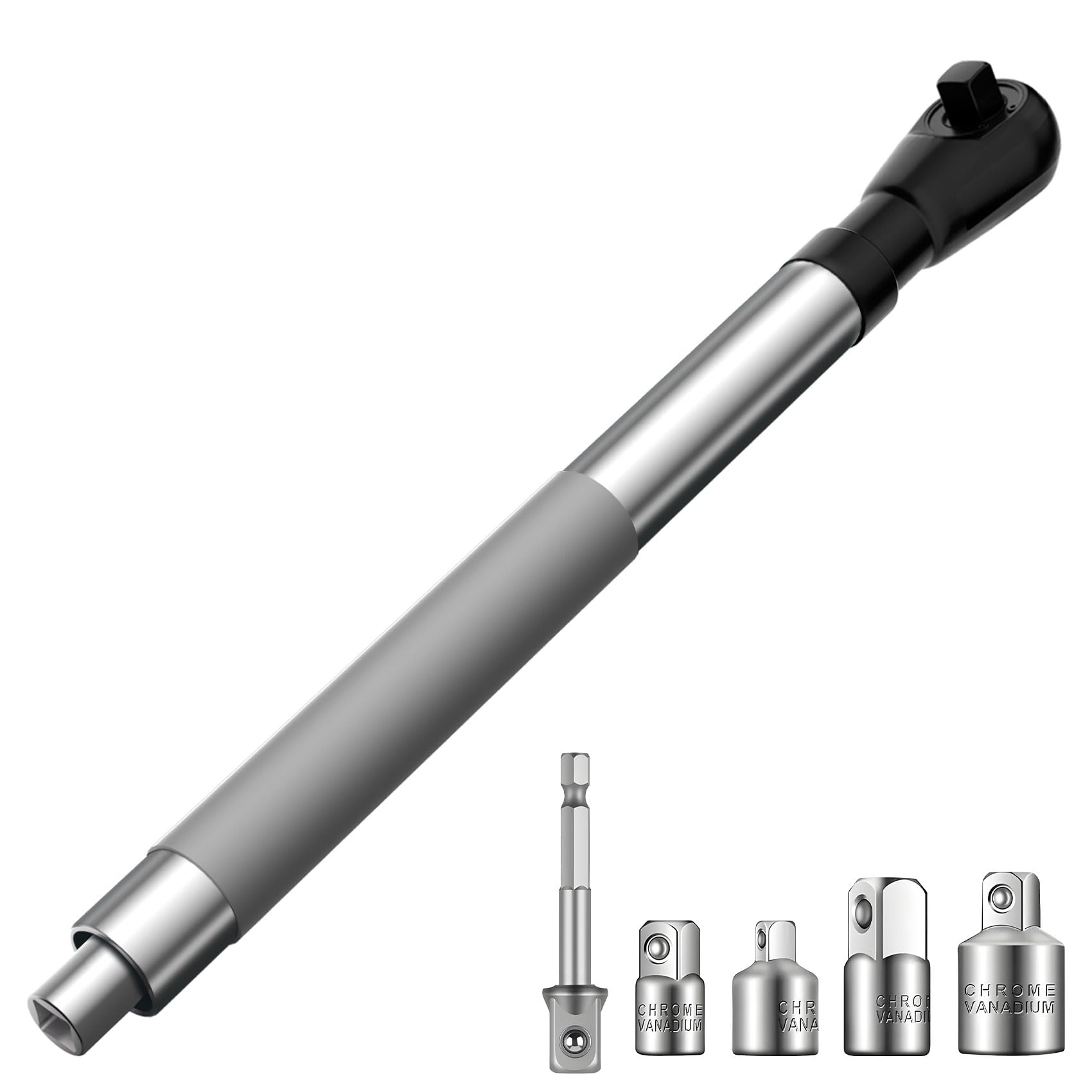 Photo 1 of 1/2" Offset Extension Wrench Impact for Electric Drill with 3/8" & 1/4" Adapters set, Impact Ratchet Extender for Tight Spaces