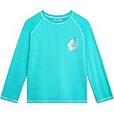 Real Love Toddler Girls Rash Guard - Quick Dry Sun Protection Girls Swim Shirt Long Sleeve Rash Guard Kids Swim Top (2T-16)