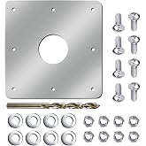 8"x 8" SS Water Return Repair Kit w/2-3/8" Thru Hole, Fasteners, Drill Bits | for Repairing Rusted Water Return Fitting on Above Ground Pool Walls, Pool Skimmer Wall Repair Panel Kit