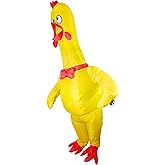 PTS Inflatable Costume Adult, Blow Up Yellow Chicken Costume for Halloween Inflatables Cosplay Party