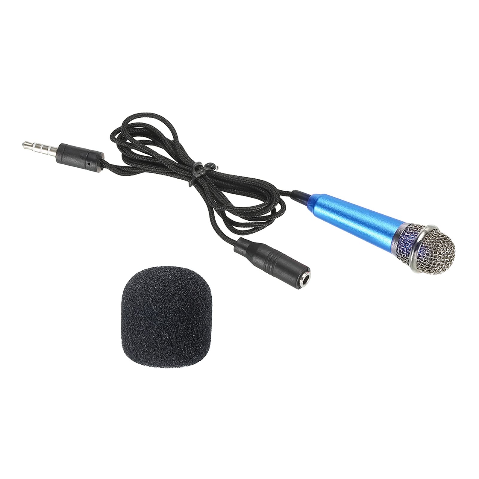 PATIKIL Mini Microphone Portable Vocal Microphone Blue for Voice Recording and Singing Pack of 1
