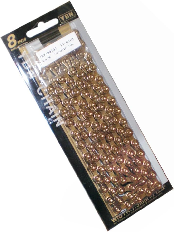 ワイビーエヌ SLA-H8-Ti スーパーライトチタンコートチェーン 127-00131 Ti-Nゴールド