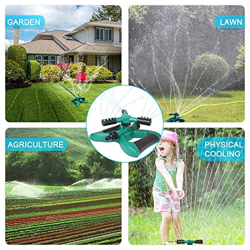 image for mixigoo Lawn Sprinkler Automatic Garden Water Sprinkler 360 Rotating A