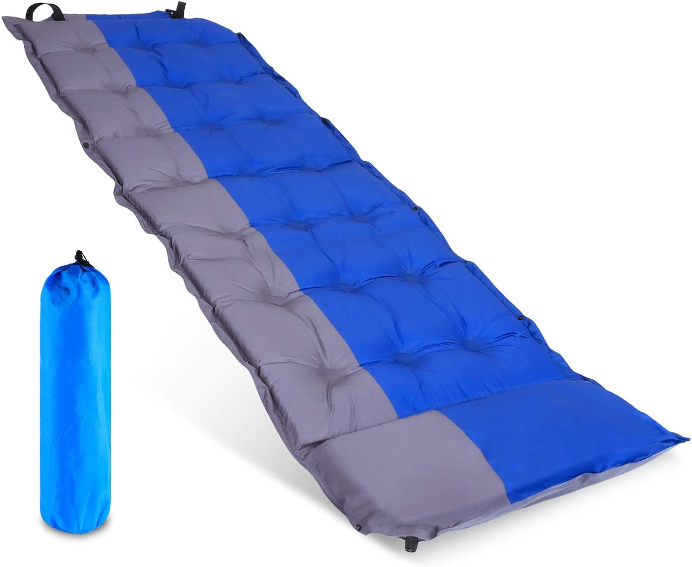 Sleeping Pad with Attached Pillow, Self Inflating Sleeping Pad, Lightweight Inflatable Foam Padding Sleeping Mat for Camping Backpacking Hiking