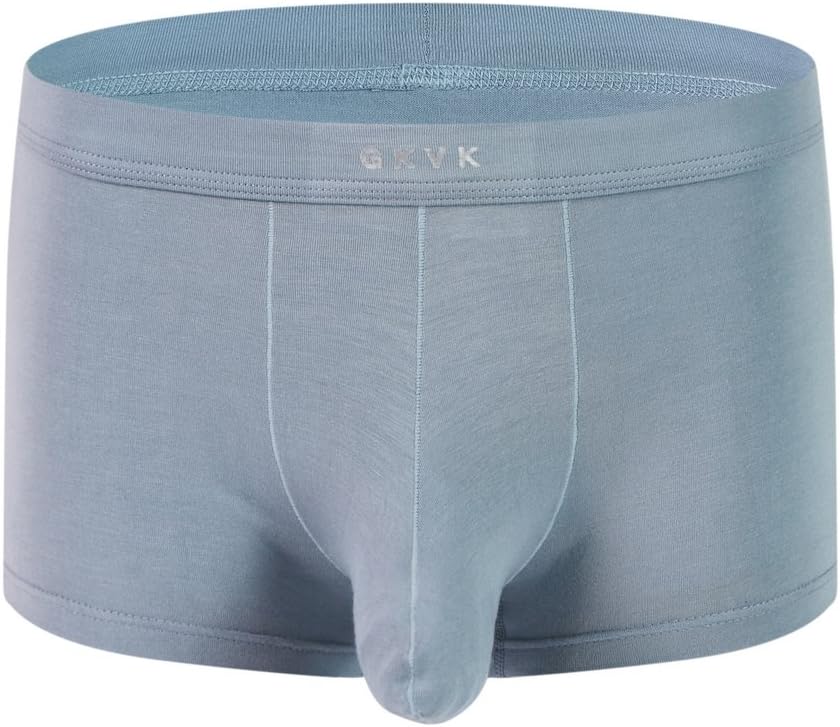 Men's Micro Modal Separate Pouches Trunks Low Rise Give-N-Go Boxer Briefs Light Gray