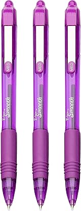 Zebra Pen Z-Grip Smooth Retractable Ballpoint Pen Purple 3 Pack view 1