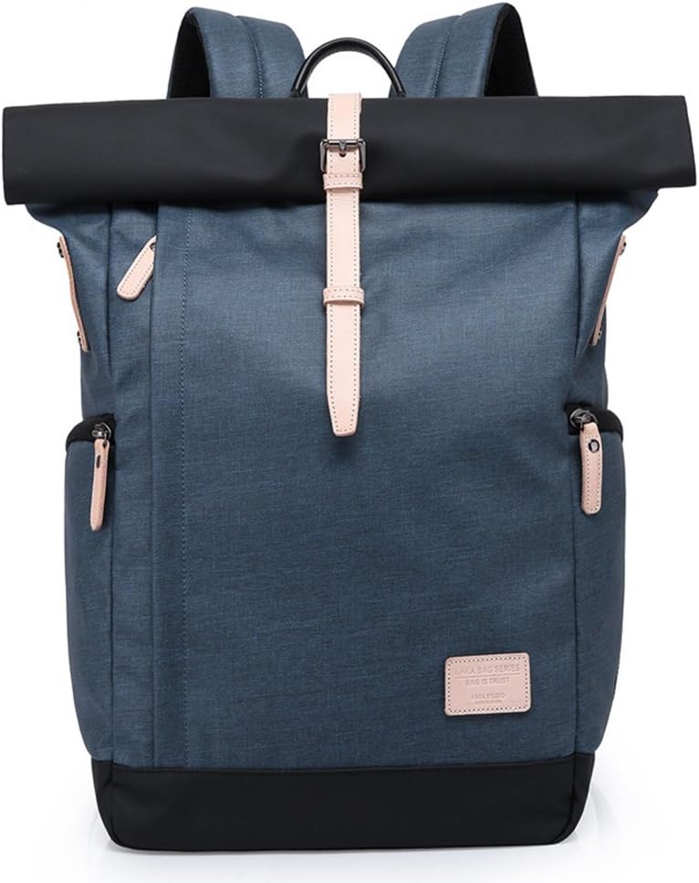 Roll-Top Backpack/Rucksack/Bag Casual Daypack Oxford Cloth Classic Waterproof Backpack Rucksack (Blue)
