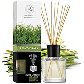 Room Fragrance Diffuser Lemongrass 6.8 Fl Oz - 200ml - with Bamboo Sticks - with Pure & Natural Lemongrass Essential Oil - In
