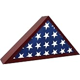 Ilot Flag Case for American Veteran Burial Flag Solid Wood Military Flag Display Case Funeral Flag Flag Shadow Boxes to Fit a Folded 5'x9.5' American Flag with Polished Plexiglass