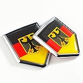 Newperlite German State Ensign Flag Decal Sticker Car Emblem Germany Eagle Flag Car Decoration Accessories Chrome Shield for Truck Vehicles Cars, 2 Pack