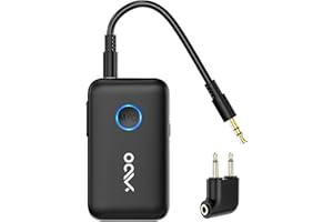 YMOO Bluetooth 5.3 Transmitter Receiver, 2-in-1 Wireless Bluetooth Adapter,3.5mm Low Latency Audio Adapter,Bluetooth Transmit