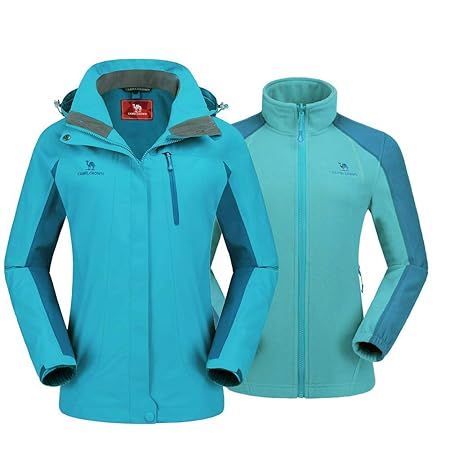 CAMEL CROWN Damen Outdoor 3-in-1 Skijacke, Zweiteilige Winterjacke mit Fleecefutter, Winddicht, Wasserdicht und Hält Warm