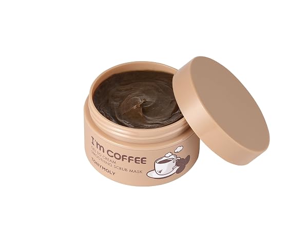 TONYMOLY I’M COFFEE GEL-TO-CREAM SMOOTHING SCRUB MASK – GENTLE EXFOLIATING FACE MASK WITH COFFEE GROUNDS – HYDRATES, SMOOTHS & SOFTENS SKIN, 100ML