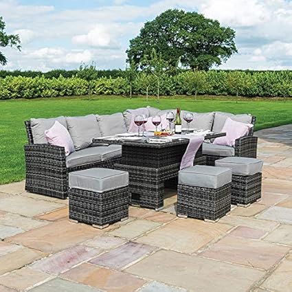 Nova Cambridge Right Hand Corner Dining Set - Outdoor Rattan Garden