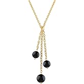 NJCRAFT Natural Gemstone Handmade Beads Dainty Chain Pendant Necklace for Women, Healing Crystals Energy Stones Gold Plated Chain Jewelry gift| Chain 16+2 Inch Adjustable