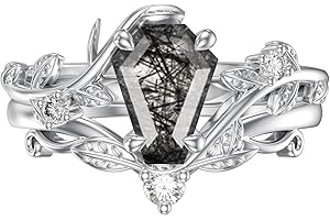 Luyona Natural Moss Agate Ring for Women 925 Sterling Silver Pear/Oval/Kite/Heart/Hexagon/Emerald/Coffin Cut Green Leaf Moss Agate Engagement Ring Promise Bridal Set Anniversary Birthday Jewelry Gifts