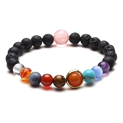 أعلى بلازا الريكي شفاء الأحجار الكريمة النظام الشمسي تسعة كواكب سوار مطاطي حجر الحمم البركانية العلاج العطري ناشر الزيت العطري