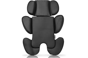 Innokids Infant Car Seat Insert, Baby Head Body Supports for Newborn, Soft and Padded, Detachable Head and Side Support for Carseats, Strollers, Swings (Black)