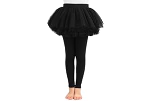 BOOPH Little Girls Leggings Pants with Tutu Skirts Kids Culottes Footless Tights
